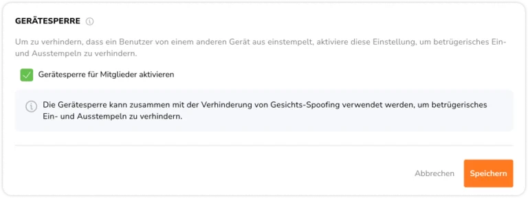 Time tracking policy settings – Device lock